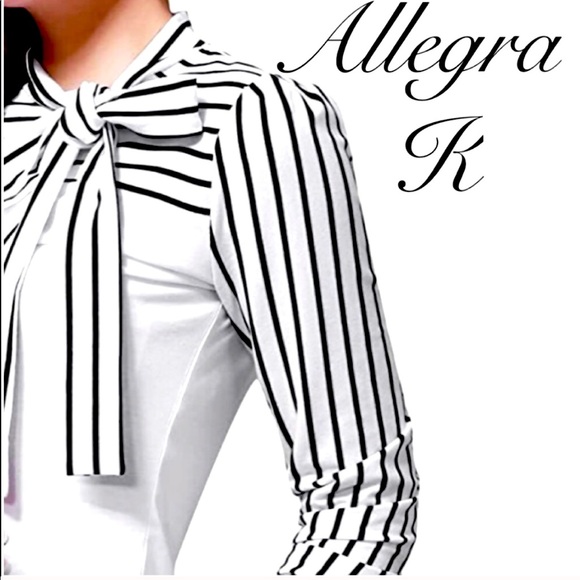 NWT Allegra K Boutique Blouse with Front Tie - Picture 6 of 6